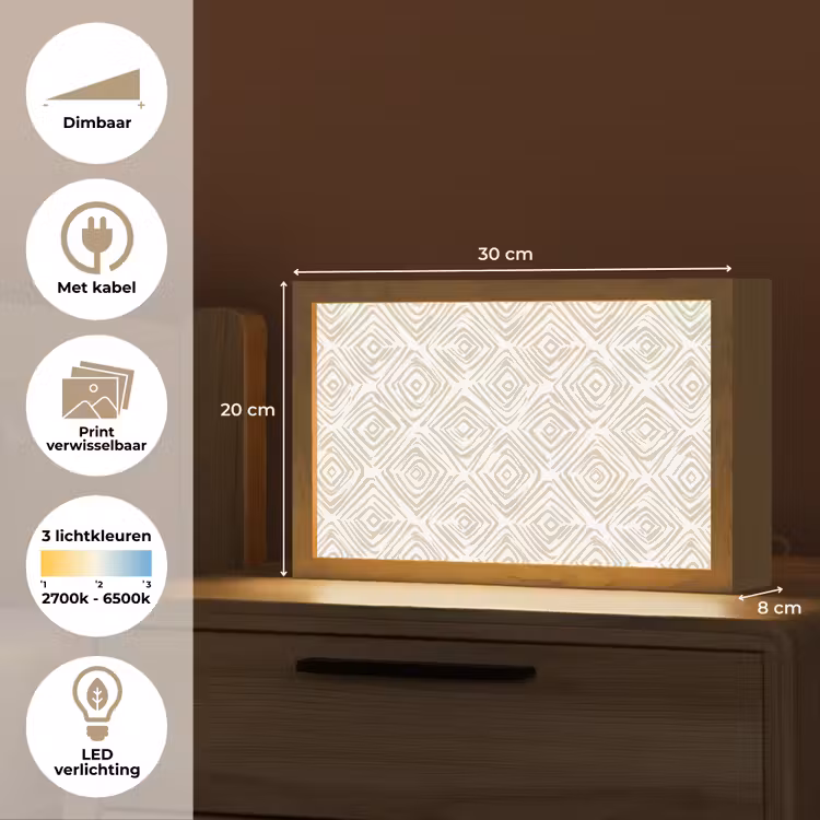 Tafellamp - Abstract - Ruit - Beige — 7