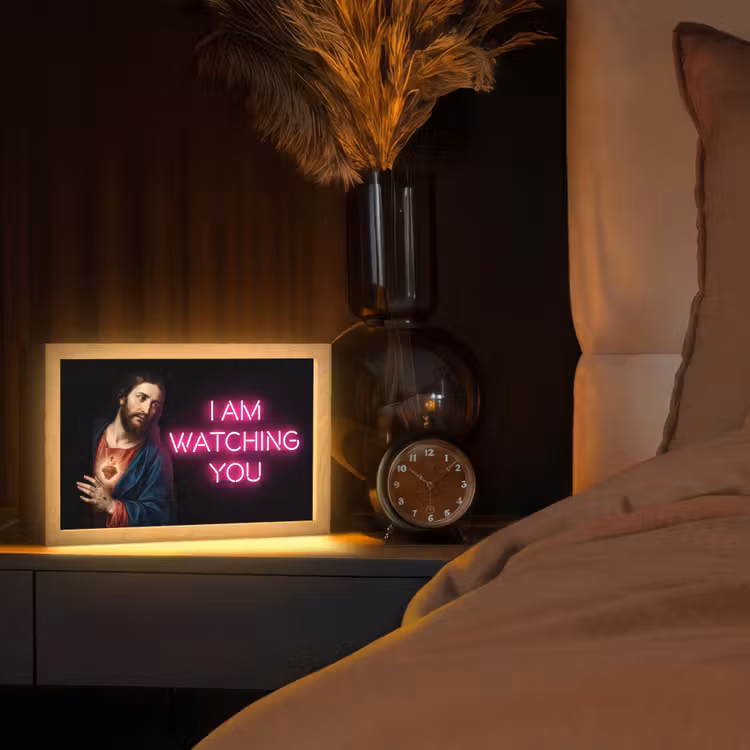 Tafellamp - Man - Tekst - Neon — 2