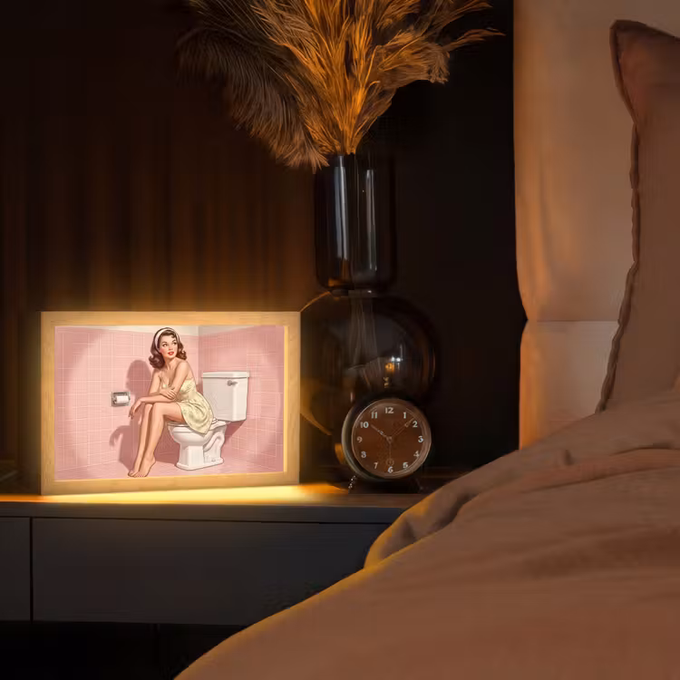 Tafellamp - Roze - Retro - Vrouw — 2