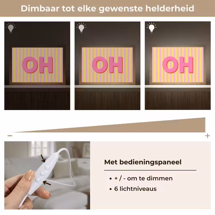 Tafellamp - Tekst - Strepen - Roze — 8