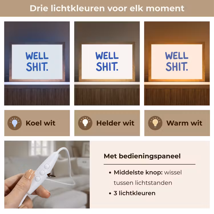 Tafellamp - Blauw - Quote - Wit — 6