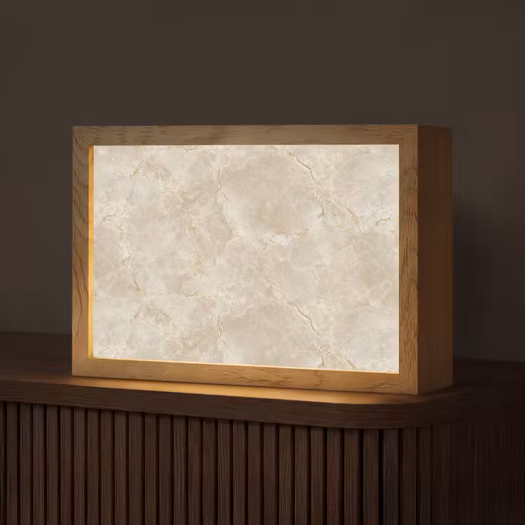 Tafellamp - Lichtbeige - Marmer - Aders — 1