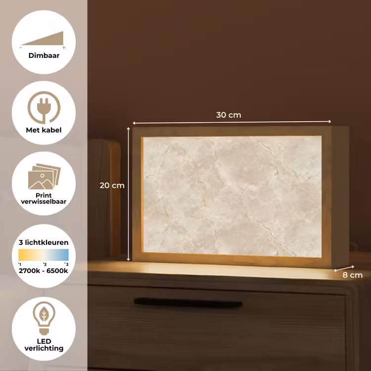 Tafellamp - Lichtbeige - Marmer - Aders — 7