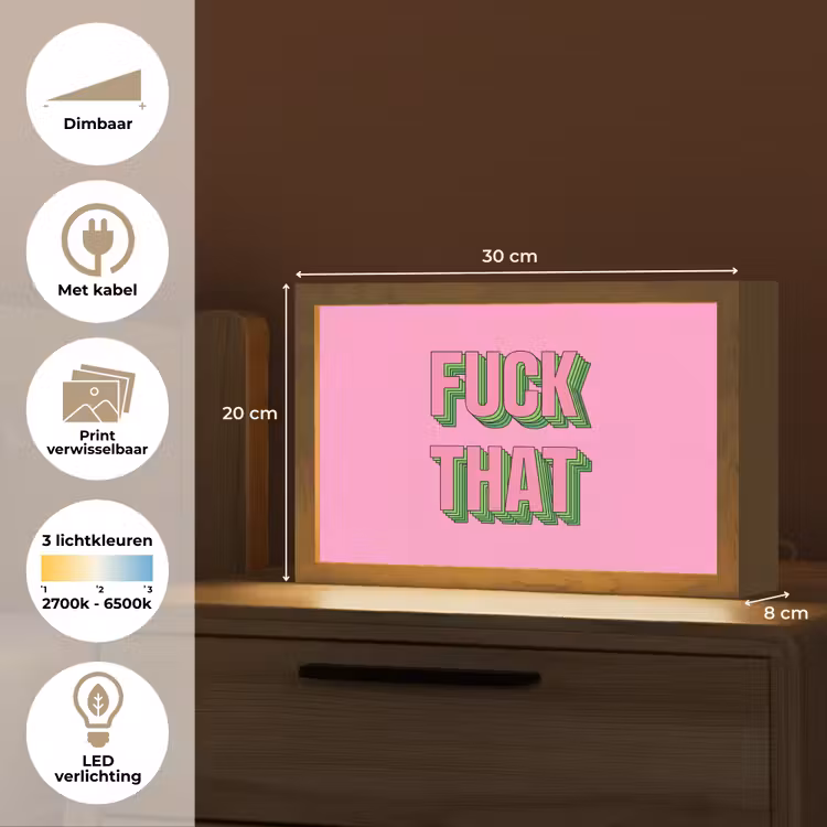 Tafellamp - Tekst - Bold - Roze — 7
