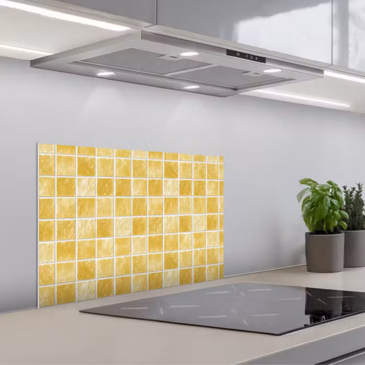 Spatscherm keuken - Tegels - Mozaïek - Textuur - Goudgeel — 5