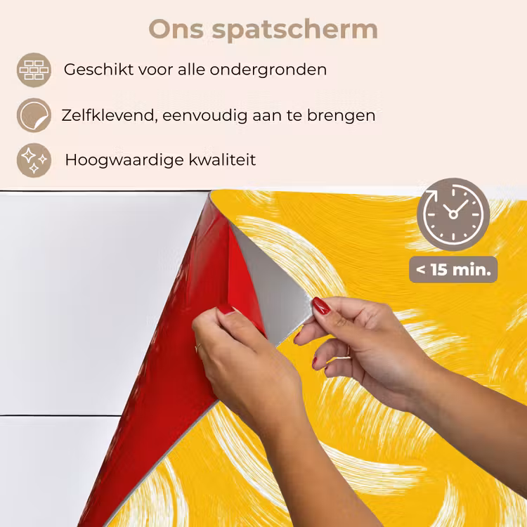 Spatscherm keuken - Verfstreken - Abstract - Dynamisch - Geel — 4