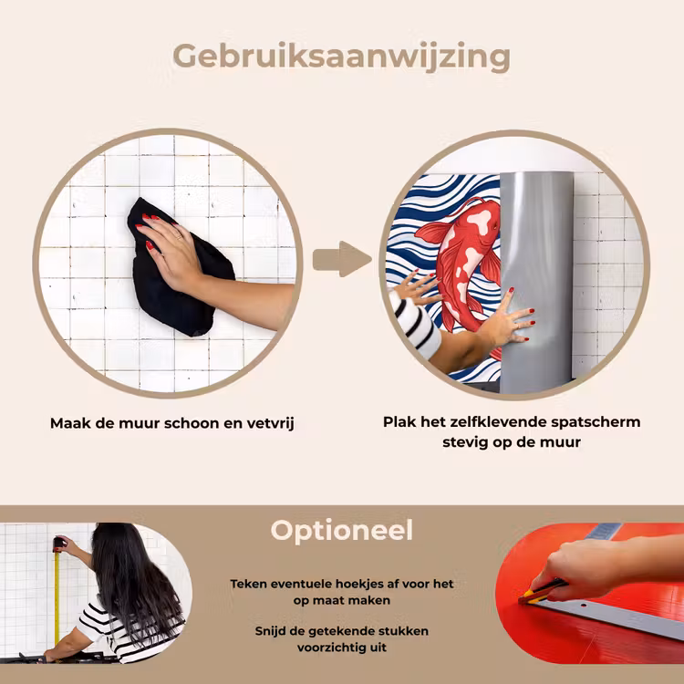 Spatscherm keuken - Vis - Water - Natuur - Illustratie - Rood — 8