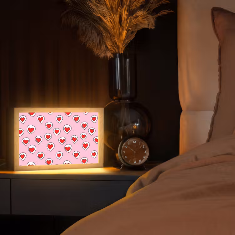 Tafellamp - Hartjes - Patroon - Rood — 2