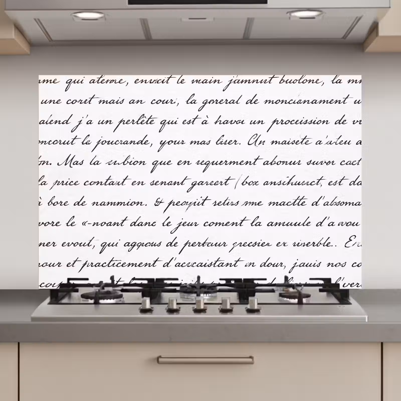 Spatscherm keuken - Tekst - Handschrift - Klassiek - ZwartWit — 1