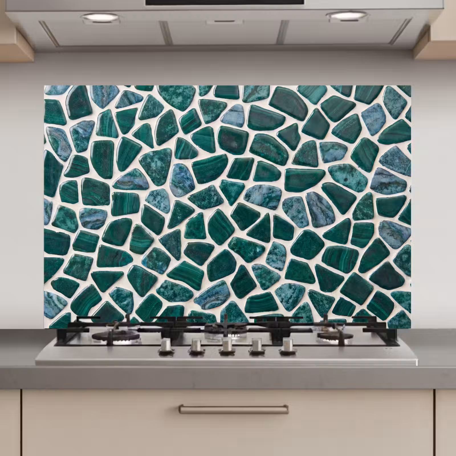 Spatscherm keuken - Textuur - Steen - Groen - Abstract - Patroon — 1
