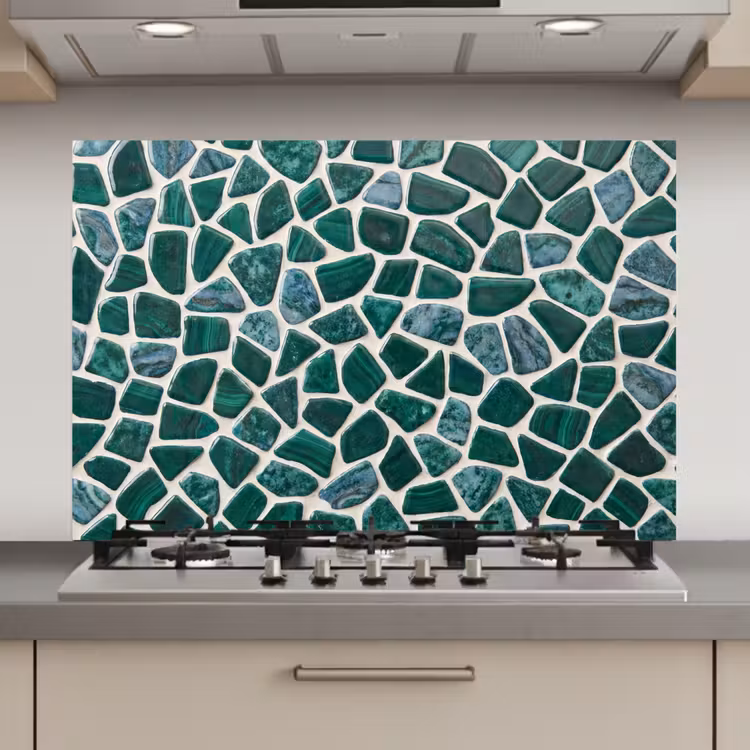Spatscherm keuken - Textuur - Steen - Groen - Abstract - Patroon — 1