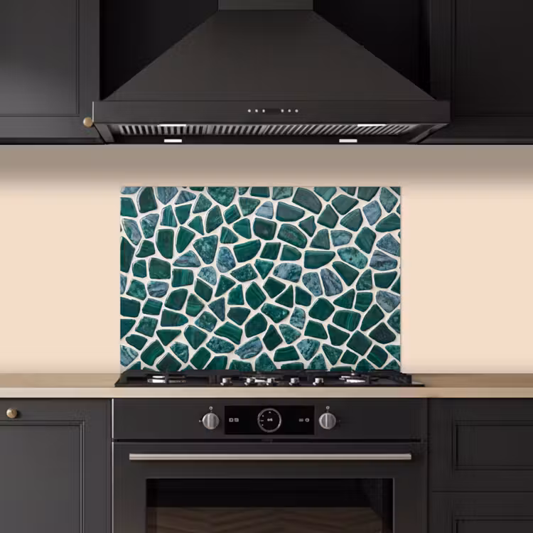 Spatscherm keuken - Textuur - Steen - Groen - Abstract - Patroon — 2