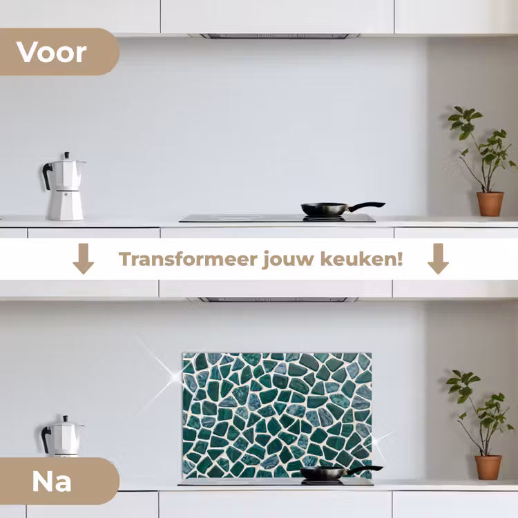Spatscherm keuken - Textuur - Steen - Groen - Abstract - Patroon — 3