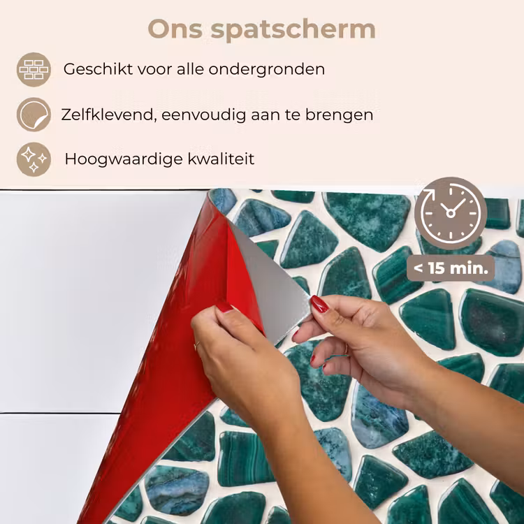 Spatscherm keuken - Textuur - Steen - Groen - Abstract - Patroon — 4