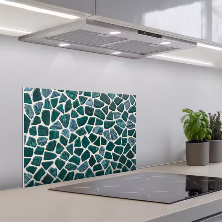 Spatscherm keuken - Textuur - Steen - Groen - Abstract - Patroon — 5