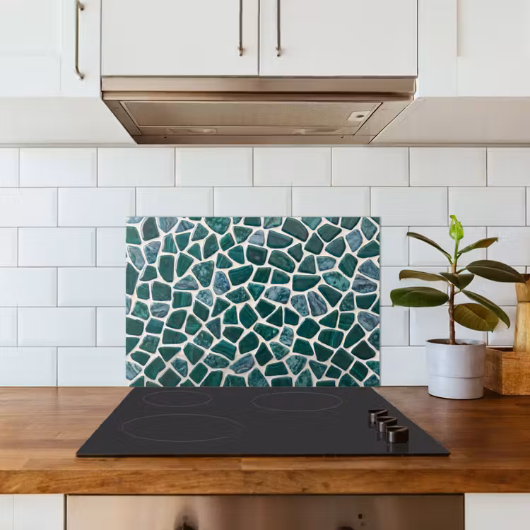 Spatscherm keuken - Textuur - Steen - Groen - Abstract - Patroon — 6