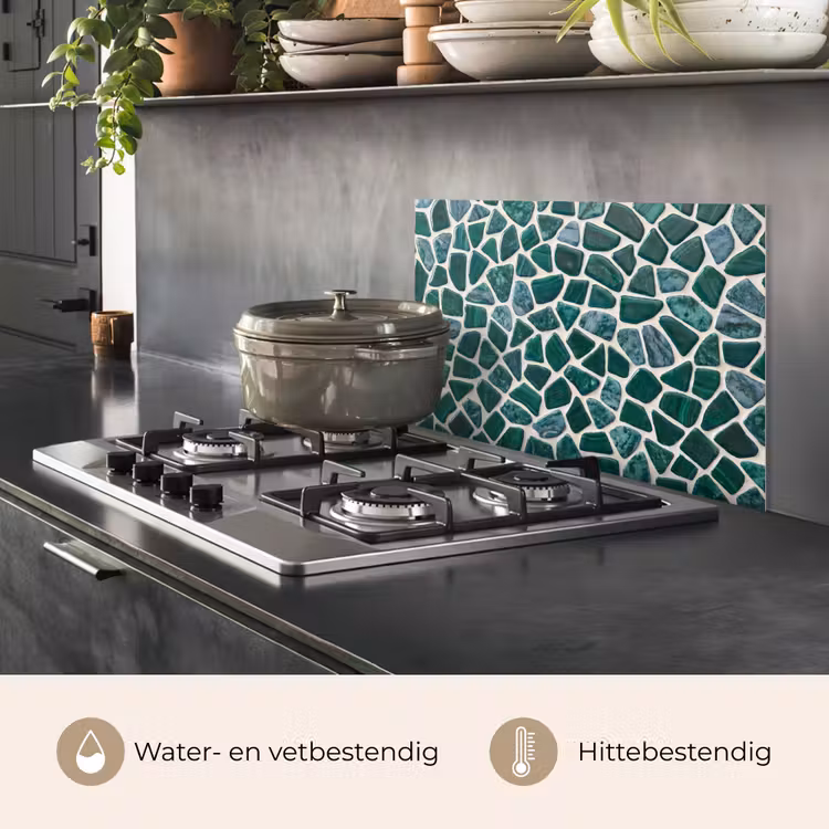 Spatscherm keuken - Textuur - Steen - Groen - Abstract - Patroon — 7