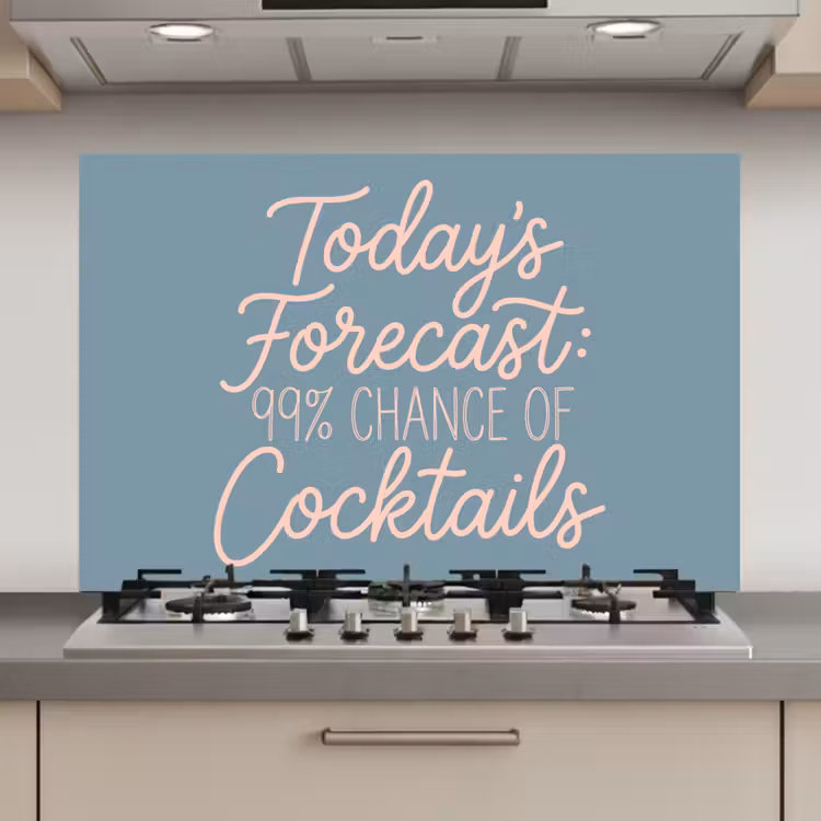 Spatscherm keuken - Today's Forecast - Cocktails - Blauw — 1