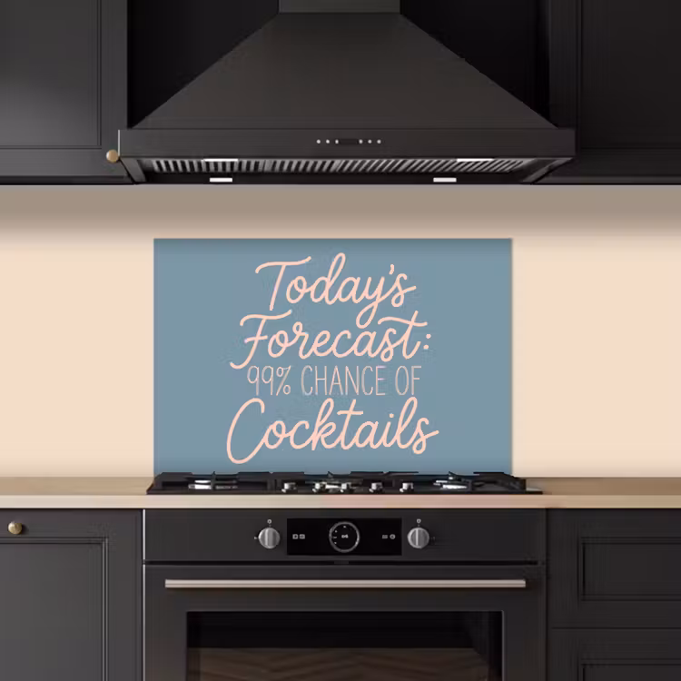 Spatscherm keuken - Today's Forecast - Cocktails - Blauw — 2