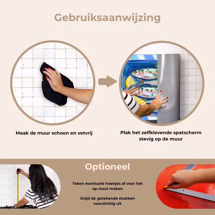 Spatscherm keuken - Vis - Citroen - Kruiden - Eten - Blauw — 8