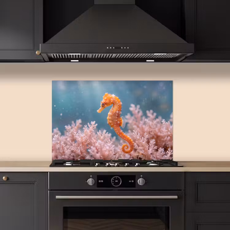Spatscherm keuken - Vis - Koraal - Oceaan - Macro - Oranje — 2