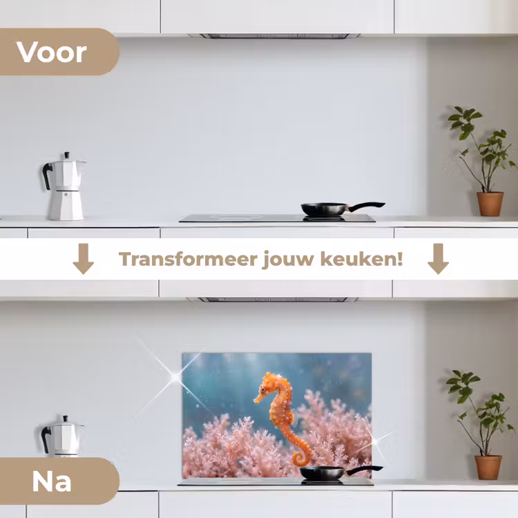 Spatscherm keuken - Vis - Koraal - Oceaan - Macro - Oranje — 3