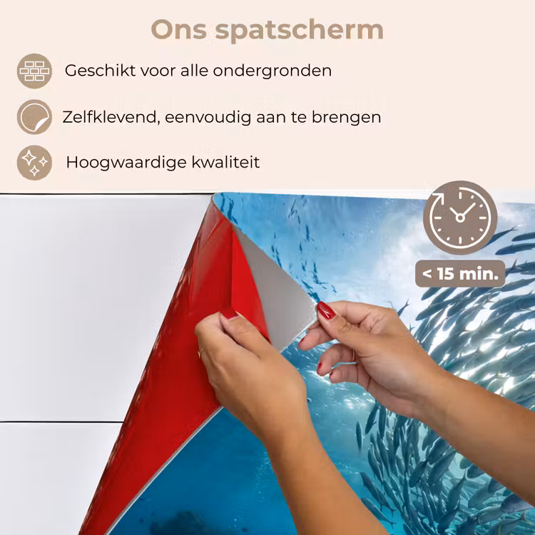 Spatscherm keuken - Vis - School - Oceaan - Natuur - Blauw — 4