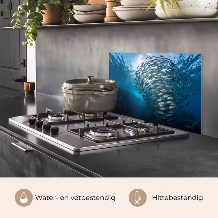 Spatscherm keuken - Vis - School - Oceaan - Natuur - Blauw — 7