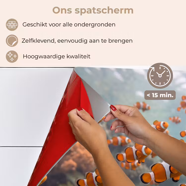 Spatscherm keuken - Vis - School - Onderwater - Dieren - Oranje — 4