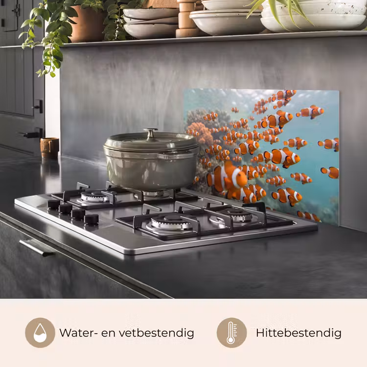 Spatscherm keuken - Vis - School - Onderwater - Dieren - Oranje — 7