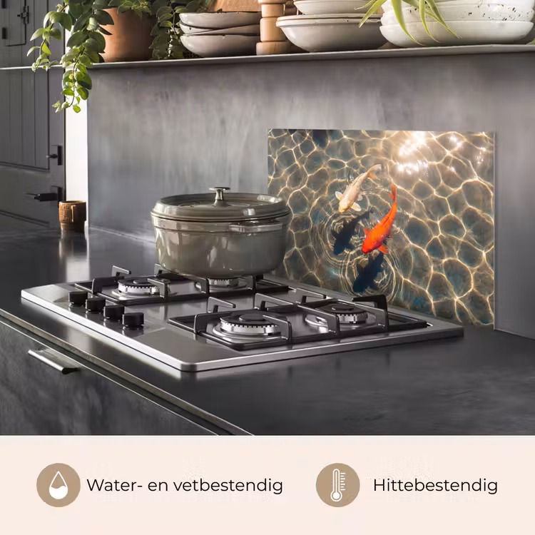Spatscherm keuken - Vis - Water - Dieren - Oranje - Goud — 7