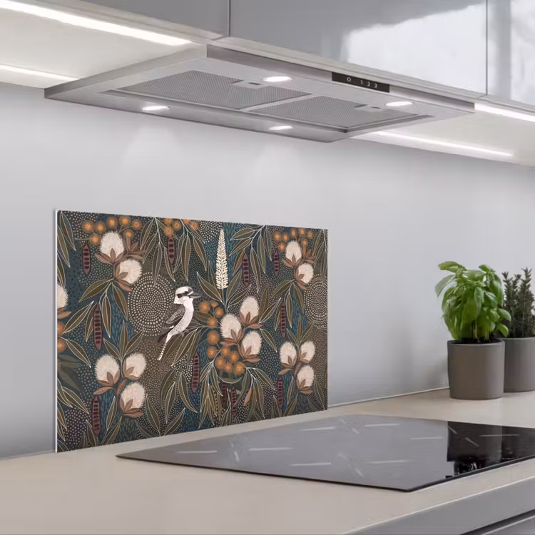 Spatscherm keuken - Vogel - Bladeren - Natuur - Illustratie - Groen — 5
