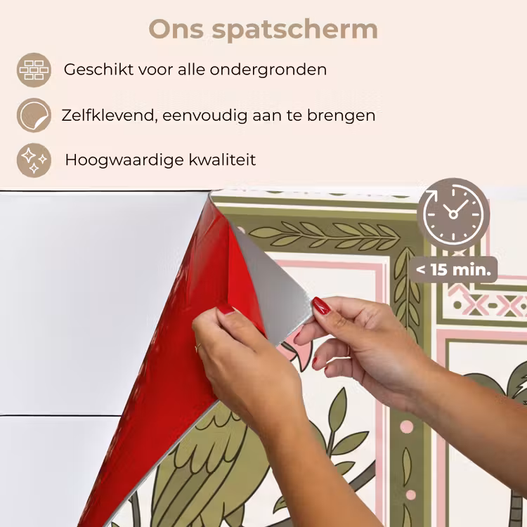 Spatscherm keuken - Vogel - Tropisch - Patroon - Decoratief - Groen — 4