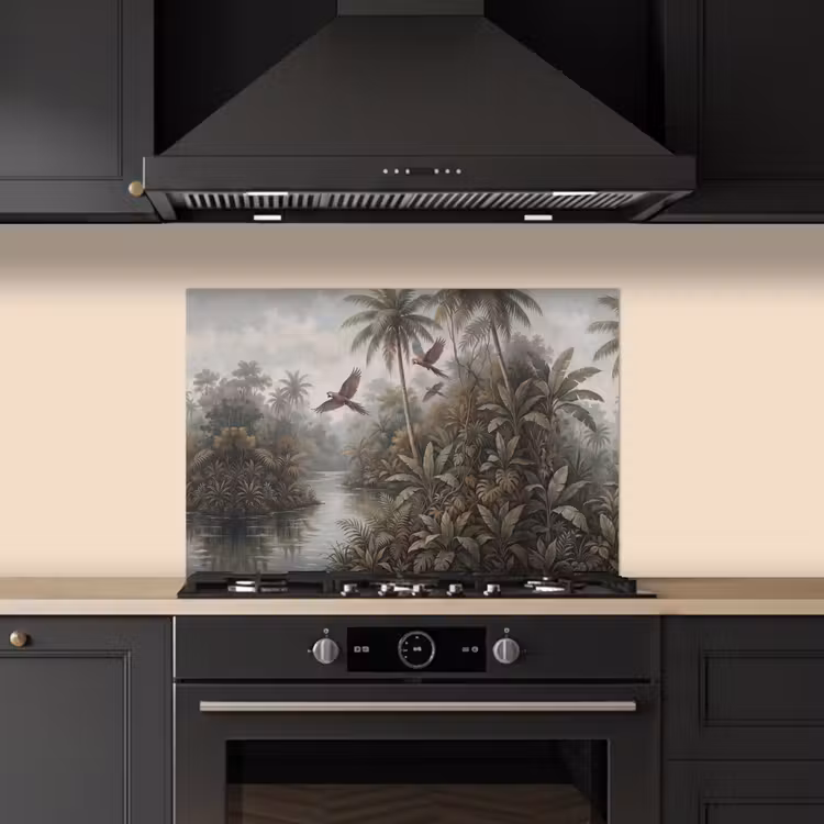 Spatscherm keuken - Vogel - Vliegend - Tropisch - Landschap - Klassiek — 2