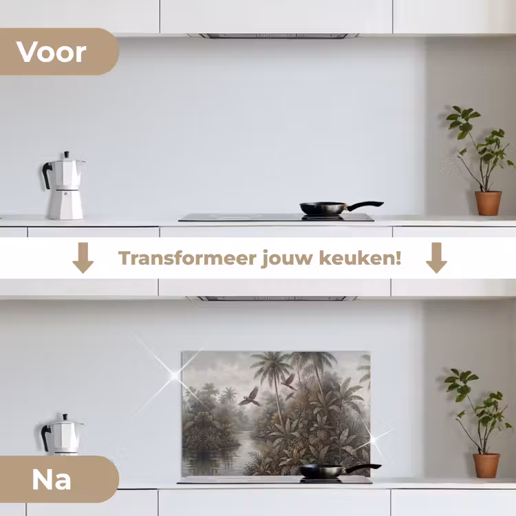 Spatscherm keuken - Vogel - Vliegend - Tropisch - Landschap - Klassiek — 3