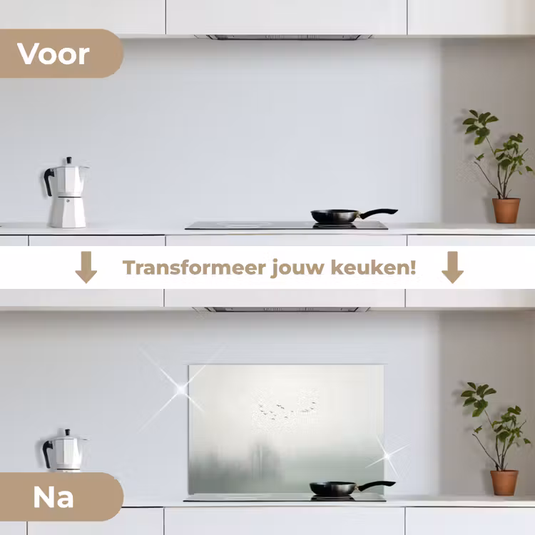 Spatscherm keuken - Vogel - Vlucht - Natuur - Minimalistisch — 3