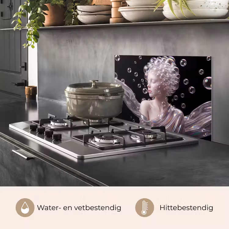 Spatscherm keuken - Vrouw - Bellen - Abstract - Kleurrijk — 7