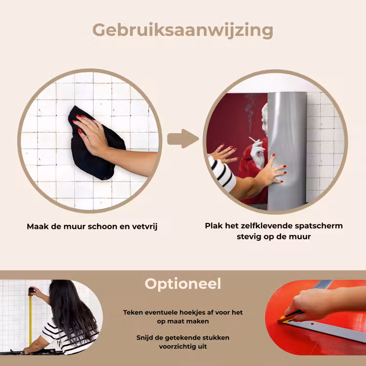 Spatscherm keuken - Vrouw - Bontjas - Mode - Klassiek - Rood — 8