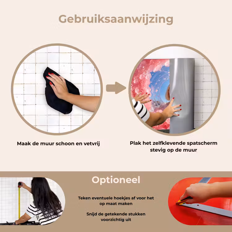 Spatscherm keuken - Vrouw - Drank - Zomer - Roze - Blauw — 8