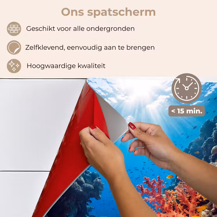 Spatscherm keuken - Zee - Koraalrif - Natuur - Levendig - Blauw — 4