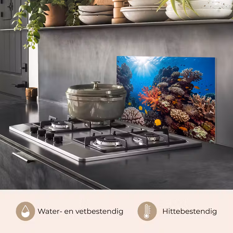 Spatscherm keuken - Zee - Koraalrif - Natuur - Levendig - Blauw — 7