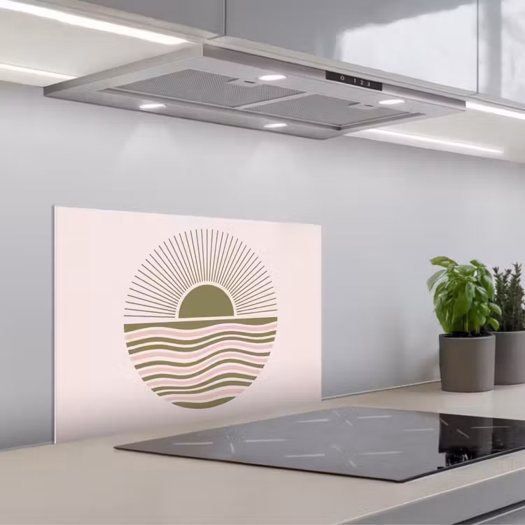 Spatscherm keuken - Zon - Zee - Abstract - Modern - Roze — 5