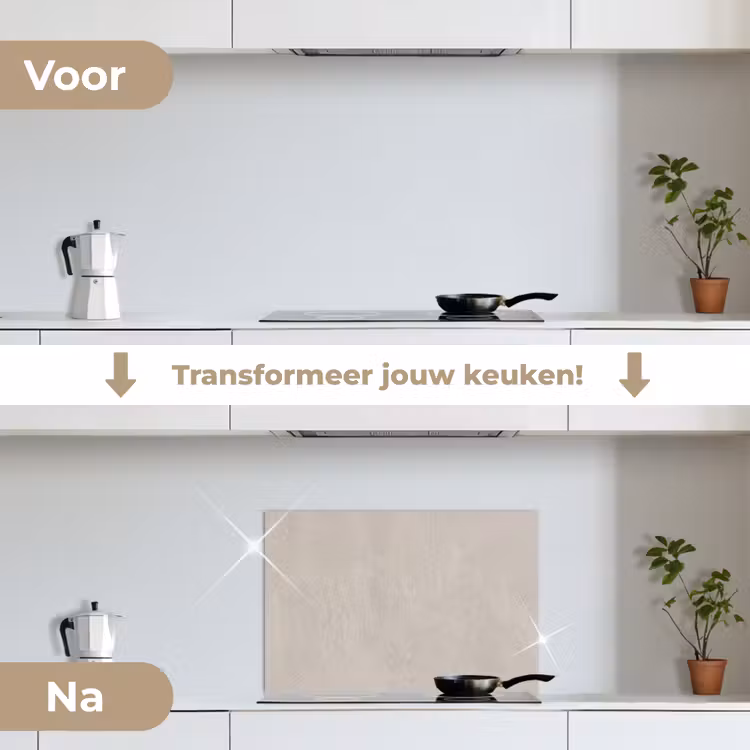 Spatscherm keuken - Textuur - Effen - Abstract - Beige — 3