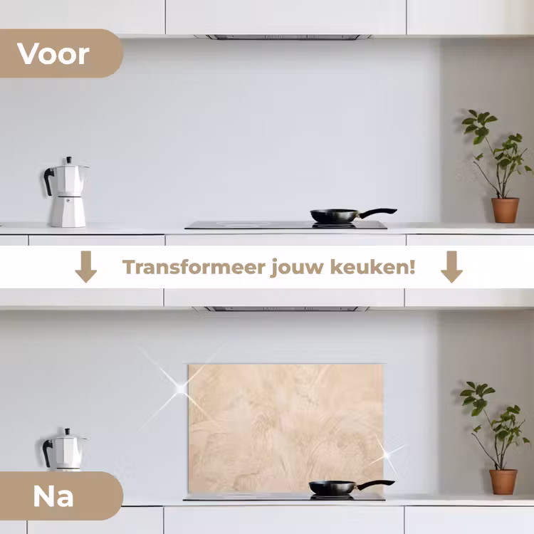 Spatscherm keuken - Textuur - Patroon - Abstract - Modern - Beige — 3