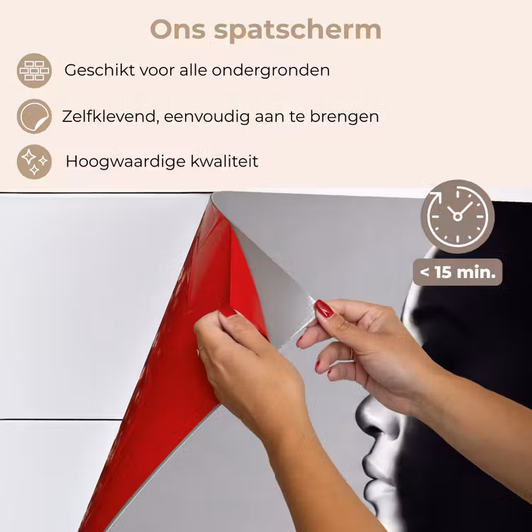Spatscherm keuken - Vrouw - Profiel - Mensen - Zwart-wit — 4
