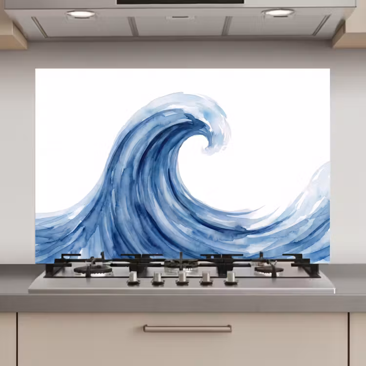 Spatscherm keuken - Water - Beweging - Natuur - Modern - Blauw — 1