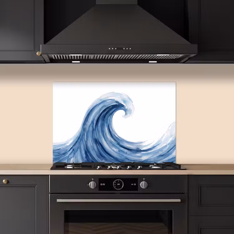 Spatscherm keuken - Water - Beweging - Natuur - Modern - Blauw — 2