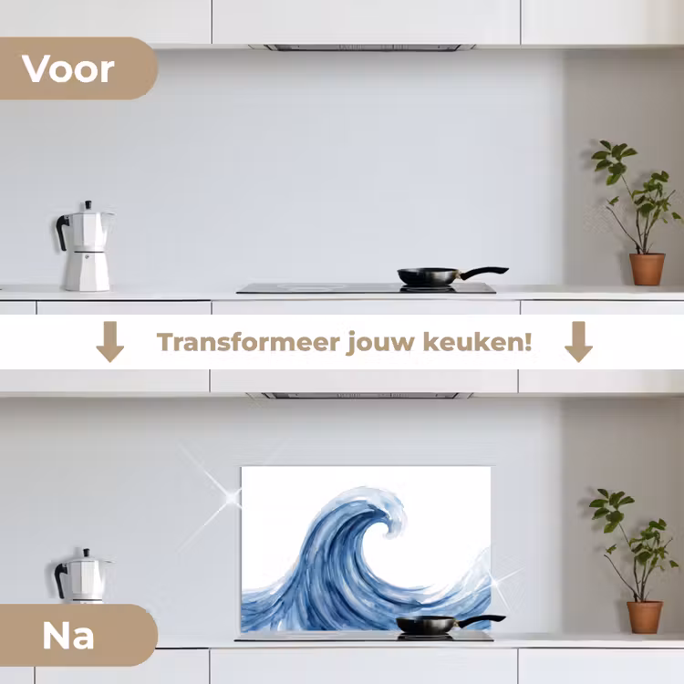 Spatscherm keuken - Water - Beweging - Natuur - Modern - Blauw — 3