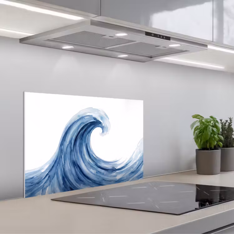 Spatscherm keuken - Water - Beweging - Natuur - Modern - Blauw — 5