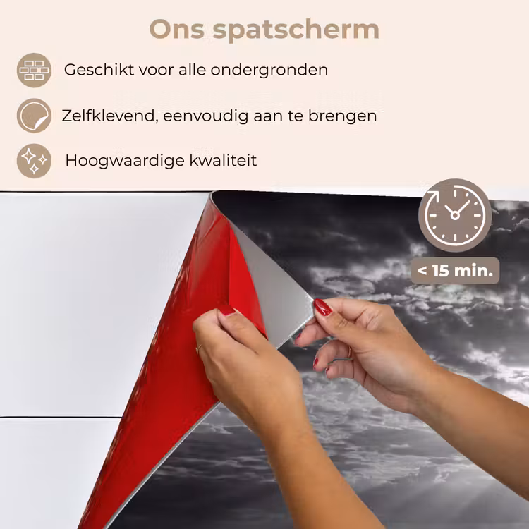 Spatscherm keuken - Water - Boot - Lucht - Natuur - Zwart-wit — 4